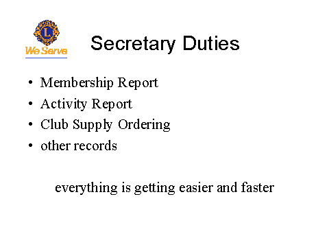 Secretary Responsibilities