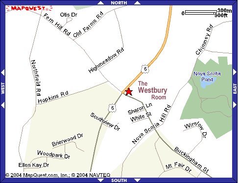 Map to The Westbury Room